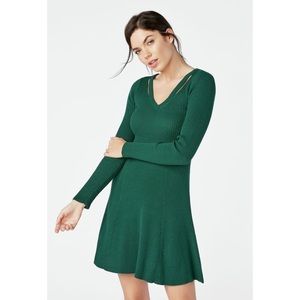 Cute Cutout Fit Flare Sweater Dress